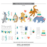 Classic Pooh Birthday Accessories Etched Dies  from the Say Cheese Classic Pooh Birthday Collection by Simple Stories