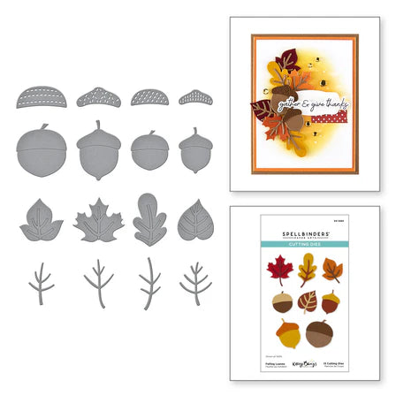 Falling Leaves Etched Dies from the Autumn Archives Collection by Kelly Bangs