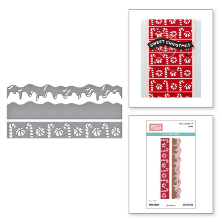 Sweet Borders Etched Dies from the Candy Christmas Collection by Stamperia