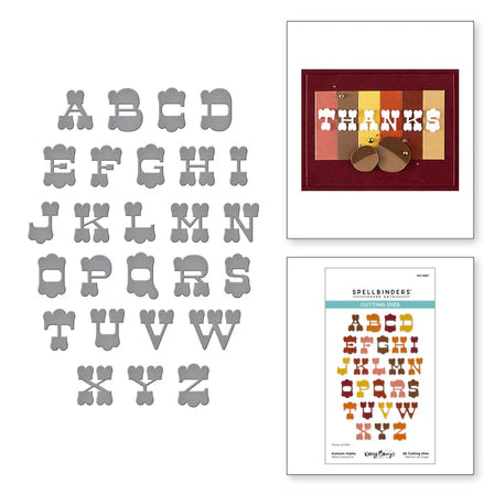 Autumn Alpha Etched Dies from the Autumn Archives Collection by Kelly Bangs