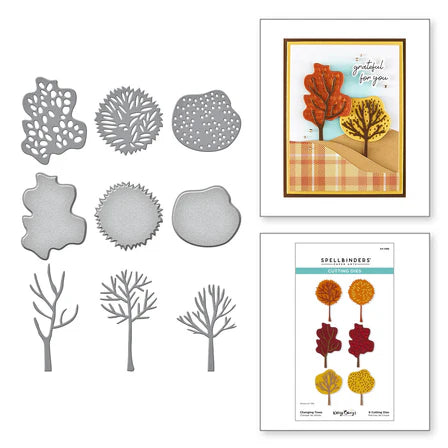 Changing Trees Etched Dies from the Autumn Archives Collection by Kelly Bangs
