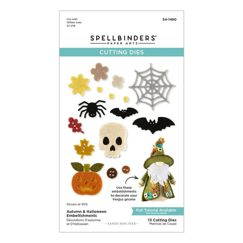 Autumn & Halloween Embellishments Etched Dies from the 3D Felt Décor Collection by Sandi MacIver