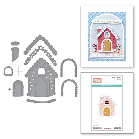 Gingerbread House Etched Dies from the Candy Christmas Collection by Stamperia