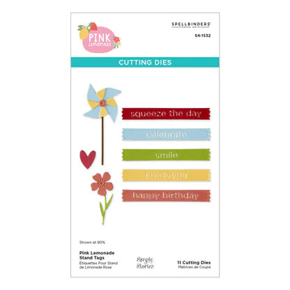 Pink Lemonade Stand Tags Etched Dies with Simple Stories