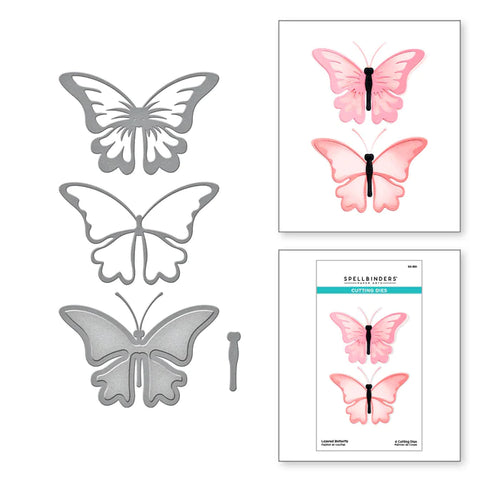 Matrices gravées de papillons en couches