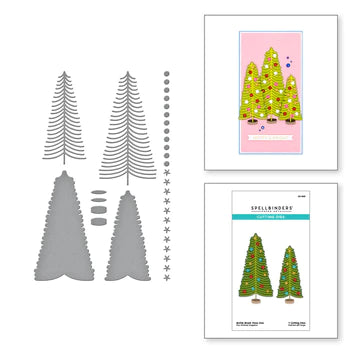 Matrices gravées en duo d'arbres à brosse à bouteilles de la collection de Noël classique