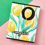 Twirling Tulips 3D Embossing Folder and Stencil Bundle from the Tulip Garden Collection by Simon Hurley