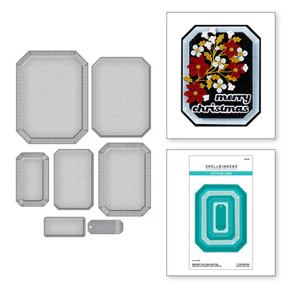 Emerald Cut Labels and Tag Etched Dies from the Home for the Holidays Collection