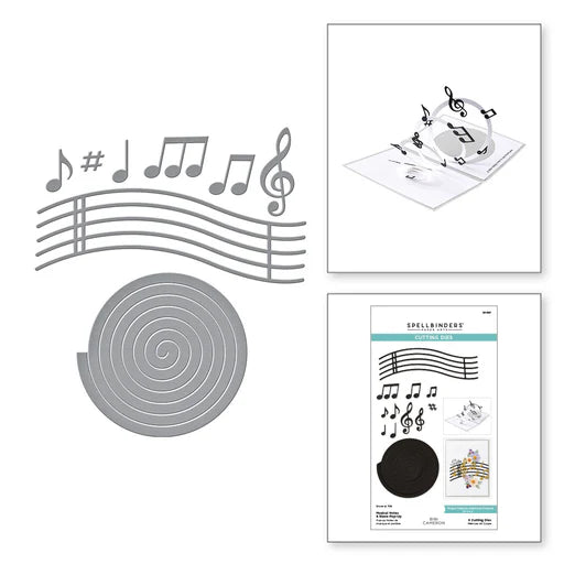 Musical Notes & Stave Pop-Up Etched Dies from the Bibi's Musical Notes Collection by Bibi Cameron
