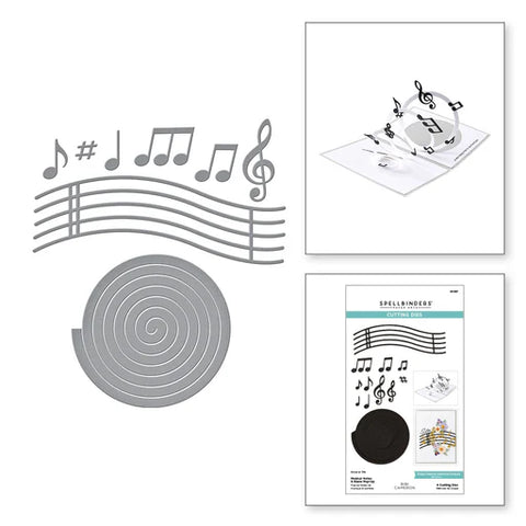 Musical Notes & Stave Pop-Up Etched Dies from the Bibi's Musical Notes Collection by Bibi Cameron