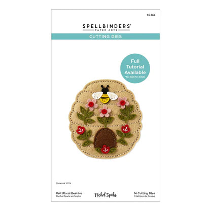 Felt Floral Beehive Etched Dies from the Summer Felt Stitch & Create Collection by Nichol Spohr
