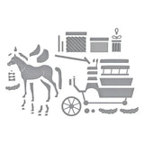 Christmas Horse-Drawn Wagon Etched Dies from the Country Christmas Collection by Annie Williams