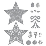 Barn Star Wreath Etched Dies from the Country Christmas Collection by Annie Williams