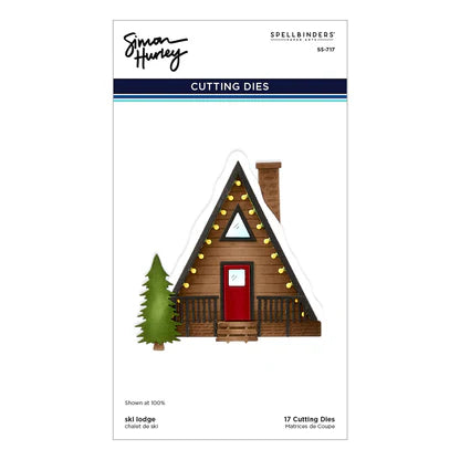 Ski Lodge Etched Dies from the Ski-son's Greetings Collection by Simon Hurley