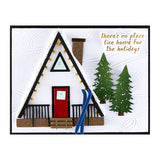Ski Lodge Etched Dies from the Ski-son's Greetings Collection by Simon Hurley