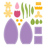 3D Eggs & Flowers Felt Décor Etched Dies by Sandi MacIver