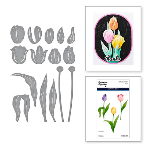Tulip Trio Etched Dies from the Tulip Garden Collection by Simon Hurley