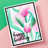 Twirling Tulips 3D Embossing Folder and Stencil Bundle from the Tulip Garden Collection by Simon Hurley