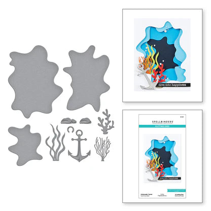 Underwater Tunnel Etched Dies from the Tunnel Scapes Collection by Vicky Papaioannou