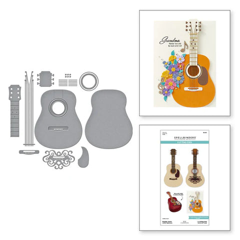 Majestic Guitar Etched Dies from the Bibi's Musical Notes Collection by Bibi Cameron