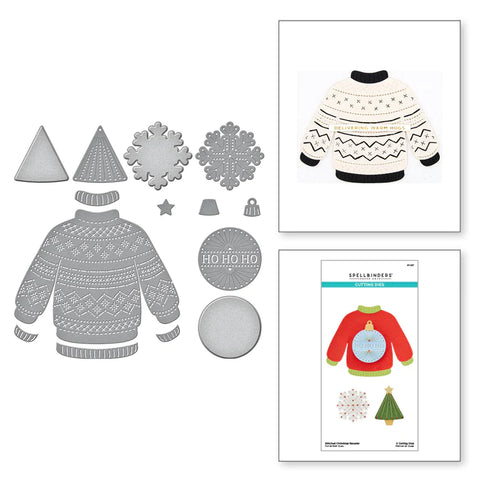 Stitched Christmas Sweater Etched Dies from the Christmas Collection