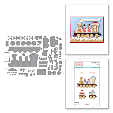 Gingerbread Train Etched Dies from the Candy Christmas Collection by Stamperia