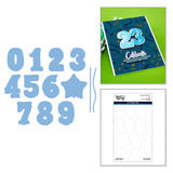 Number Balloons Cling Rubber Stamp and Die Bundle by Simon Hurley