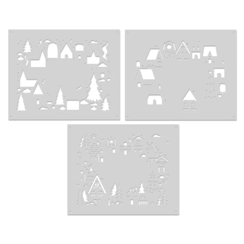 Color Layering Holiday Neighborhood Stencils