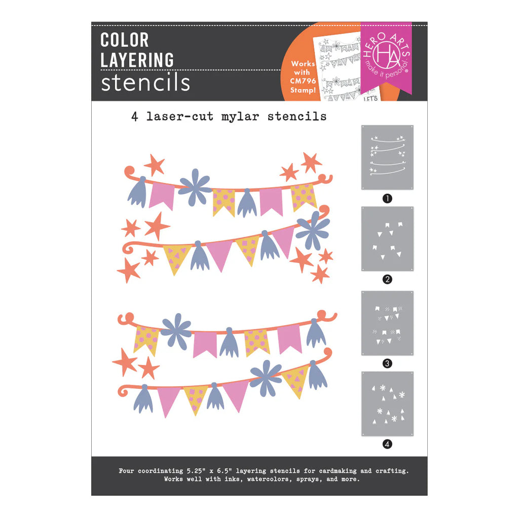 Color Layering Celebrate Stencils from the Let's Celebrate Collection