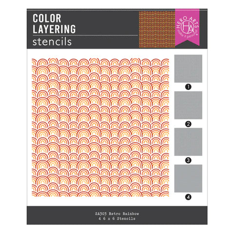 Color Layering Retro Rainbow Stencil