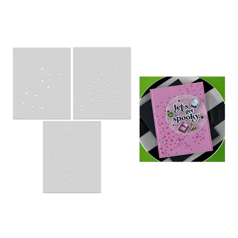 Hero Arts Color Layering Scattered Stars Stencils from the Hocus Pocus Collection