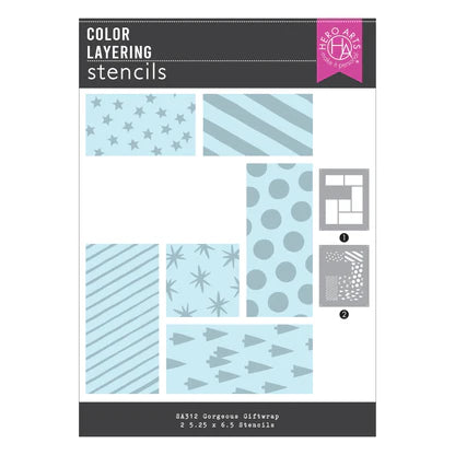 Hero Arts Gorgeous Giftwrap Layering Stencils from the Best Gift Ever Collection