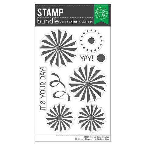 Party Fans Stamp & Cut from the Let's Celebrate Collection