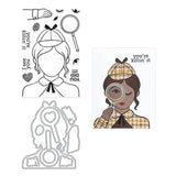 Hero Arts Miss Detective Stamp & Cut Set from the Case Closed Collection