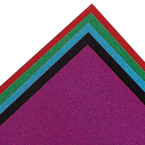 Jewel Tone Assorted Glitter Cardstock 8.5 x 11" - 10 Sheets