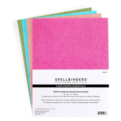 Spring Tones Glitter Cardstock - 10 Pack