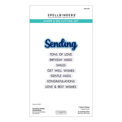 Sending Smiles Sentiments Clear Stamp & Die Set from the Wildflowers Collection by Lisa Horton