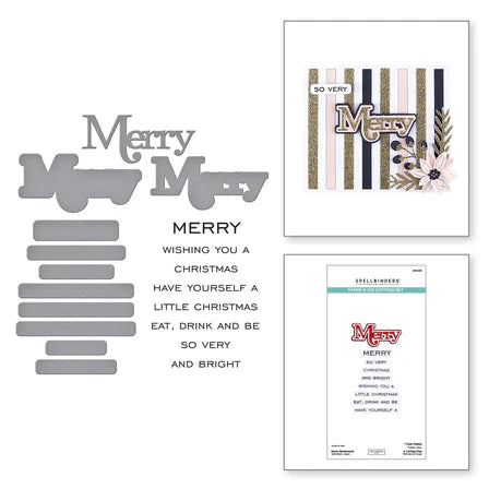 Merry Sentiments Clear Stamp & Die Set from the All About Christmas Collection by Lisa Horton