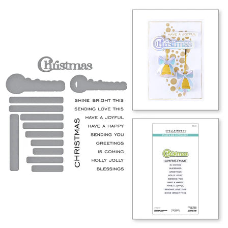 Christmas Sentiments Clear Stamp & Die Set from the All About Christmas Collection by Lisa Horton