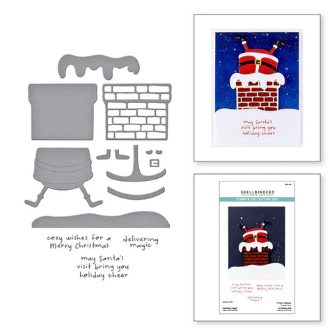 Chimney Caper Clear Stamp & Die Set from the Merry Mischief Collection