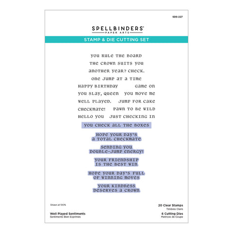 Well Played Sentiments Clear Stamp & Die Set