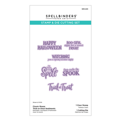 Classic Mouse Trick-or-Treat Sentiments Stamp & Die Set