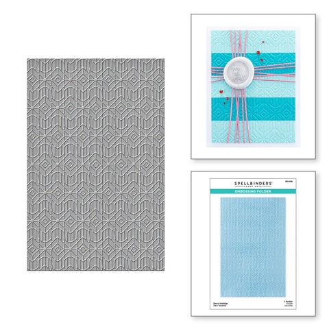 Deco Holiday Embossing Folder from the Sealed for Christmas Collection