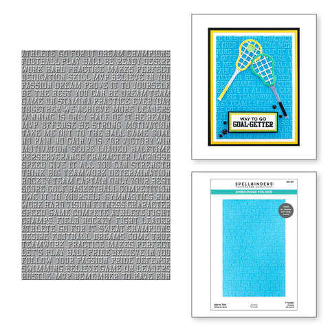 Sports Talk Embossing Folder from the Game Day Collection by Justine Dvorak