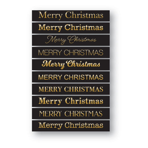 Merry Christmas Foil Greetings Black Tabs