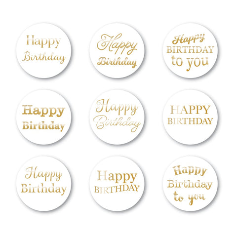 Happy Birthday Foil Greetings White Circle Tabs