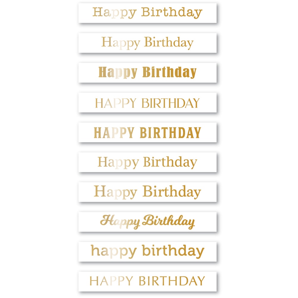 Happy Birthday Foil Greetings White Tabs