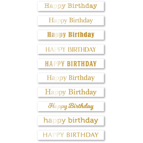 Happy Birthday Foil Greetings White Tabs