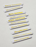 Merry Christmas Foil Greetings White Tabs