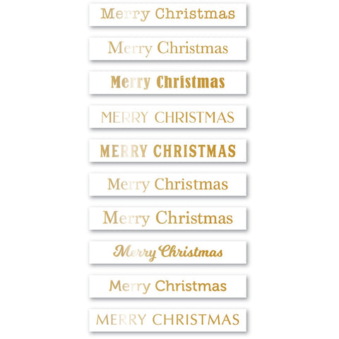 Merry Christmas Foil Greetings White Tabs
